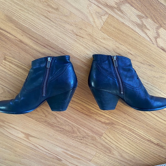 FRYE REINA GENUINE LEATHER WESTERN ZIP BOOTIES IN BLACK WOMANS SIZE 7.5 - Picture 6 of 9